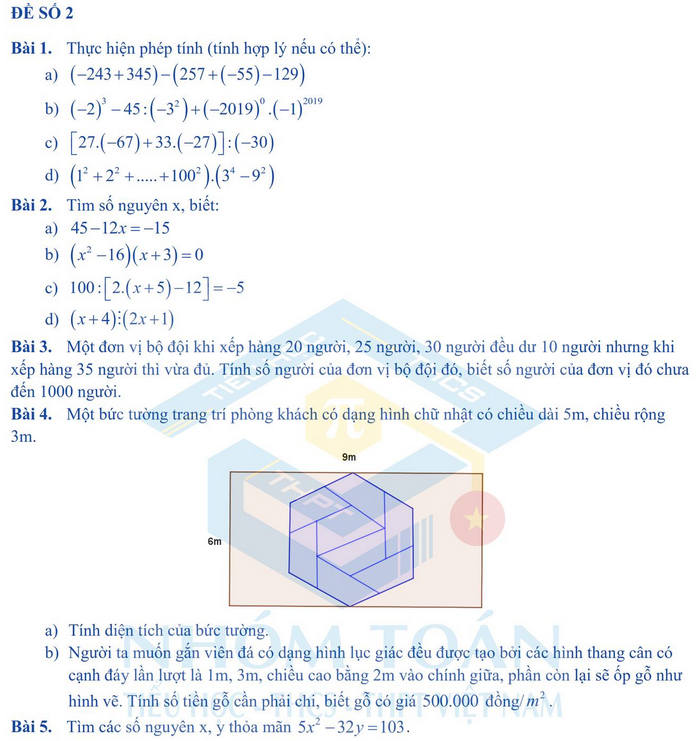 De cuong on tap hoc ki 1 lop 6 mon Toan 2021 - He thong Archimedes School