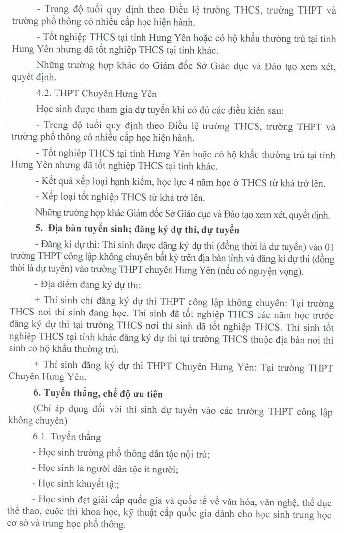 Phuong an tuyen sinh vao lop 10 Hung Yen nam 2022-2023