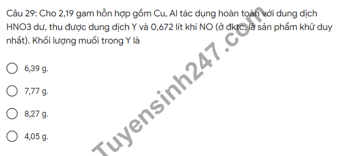 De thi giua ki 2 THPT Tran Phu - Ha Tinh 2022 mon Hoa lop 12