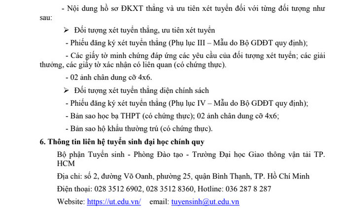Phuong an tuyen sinh Dai hoc Giao thong Van tai TPHCM nam 2022