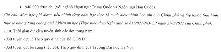 Dai hoc Ha Noi cong bo phuong thuc tuyen sinh 2022