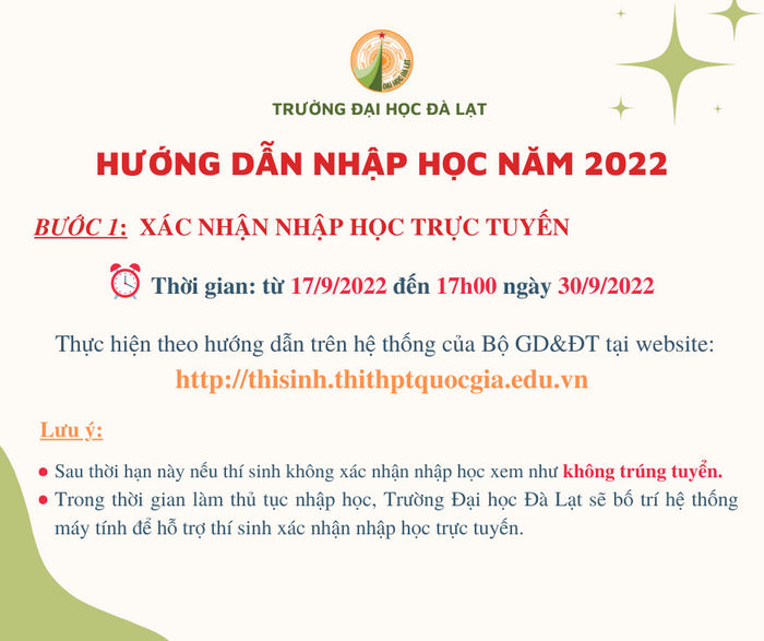Ho so nhap hoc Dai hoc Da Lat 2022