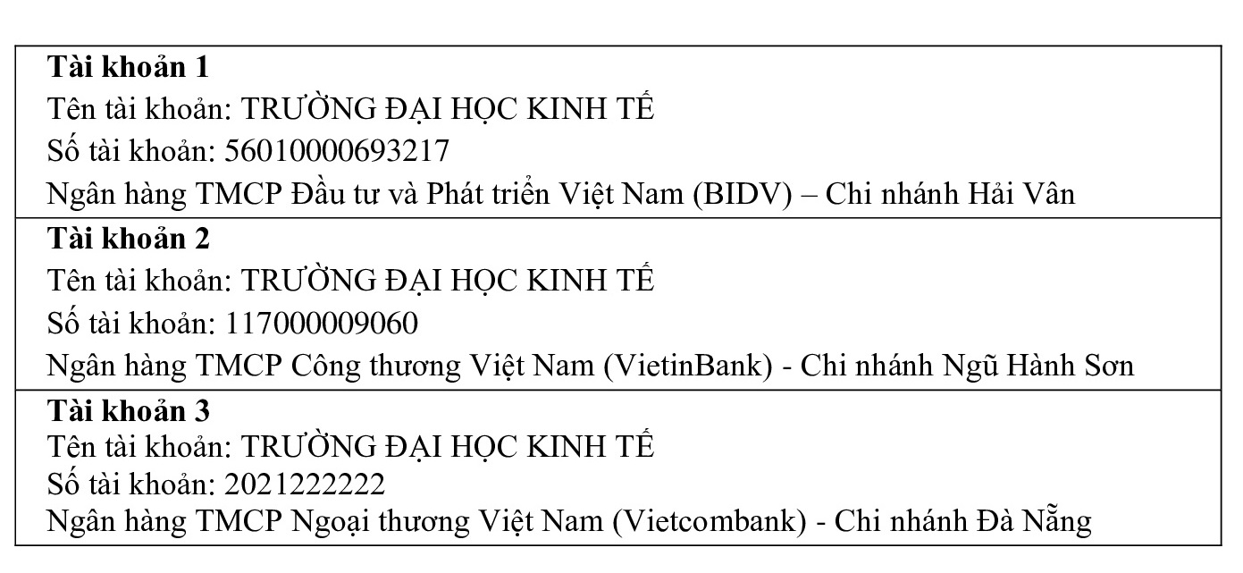 Thu tuc nhap hoc Dai hoc Kinh te - Dai hoc Da Nang nam 2022