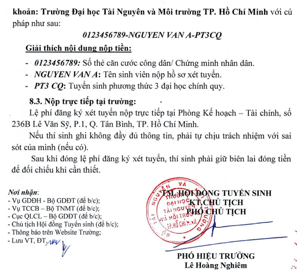 Dai hoc Tai nguyen va moi truong TPHCM xet bo sung DGNL 2022