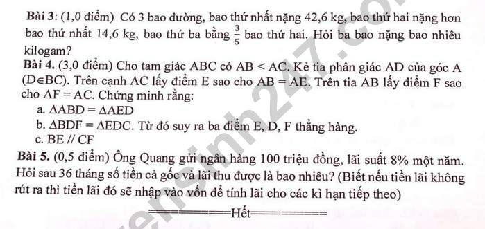 De thi hoc ki 1 lop 7 nam 2022 mon Toan - Phong GDDT Hoai Duc