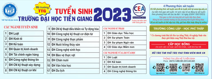 Dai hoc Tien Giang cong bo phuong an tuyen sinh 2023
