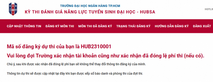 Huong dan dang ky thi danh gia nang luc DH Ngan hang TPHCM 2023