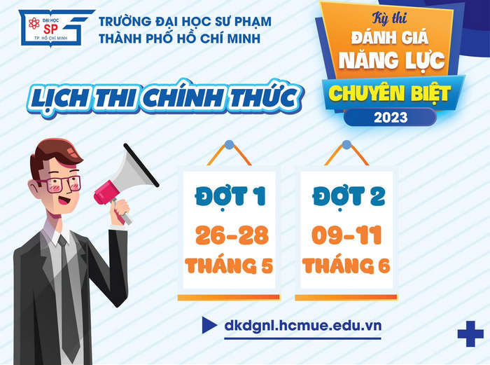 Lich thi danh gia nang luc Dai hoc Su pham TPHCM 2023
