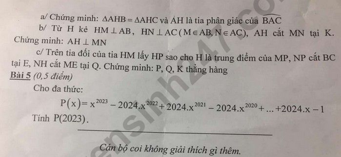 De thi hoc ki 2 lop 7 mon Toan nam 2023 - Phong GD Quoc Oai