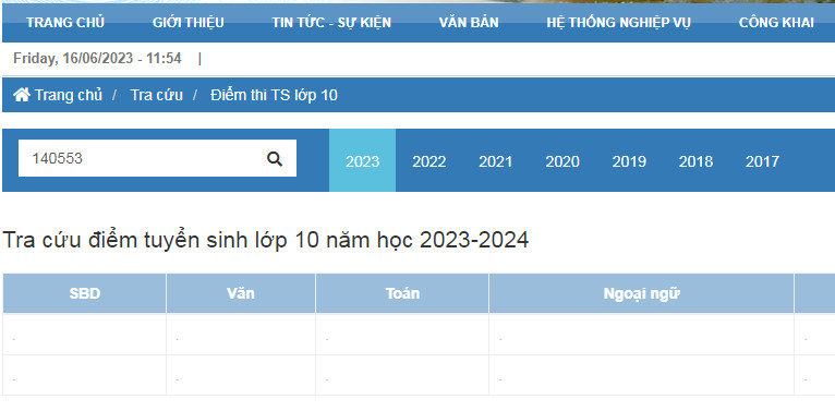 Tra cuu diem thi tuyen sinh lop 10 nam 2023 tinh Nam Dinh