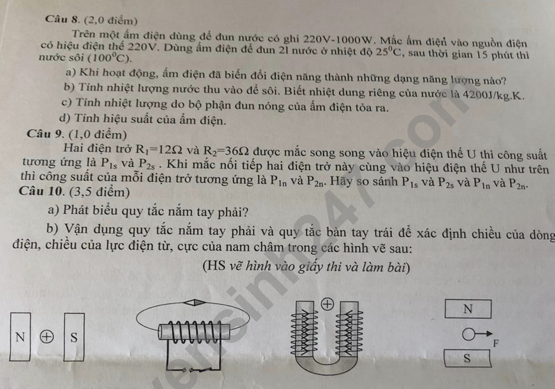 De thi cuoi ki 1 mon Ly lop 9 - THCS Phan Boi Chau 2023