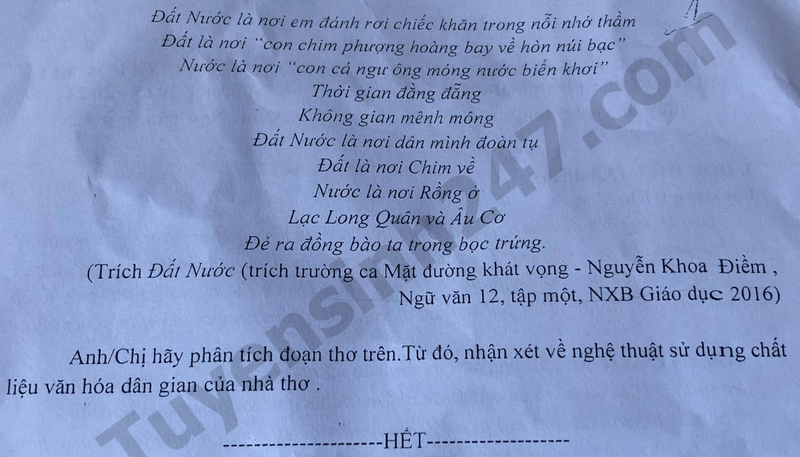 De thi hoc ki 1 lop 12 mon Van 2023 - THPT Phan Boi Chau