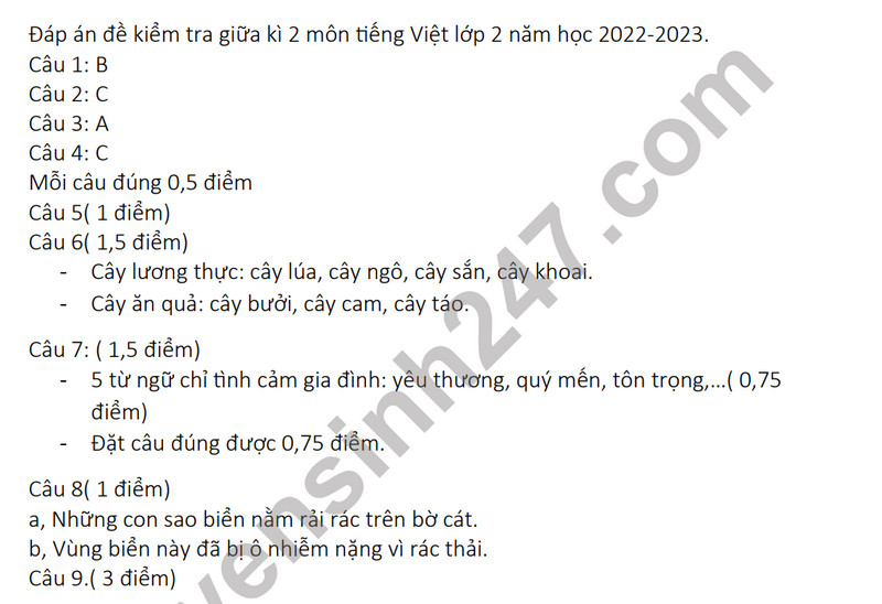 De thi giua ki 2 mon Tieng Viet lop 2 - TH Minh Tan 2023 (Co dap an)
