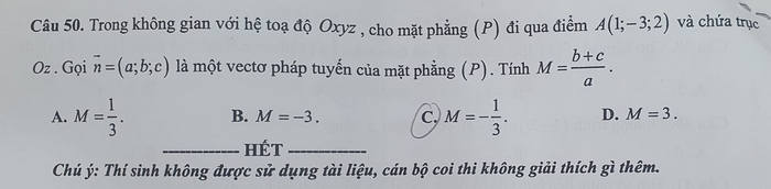 De thi hoc ki 2 mon Toan 12 nam 2024 - THPT Huynh Thuc Khang