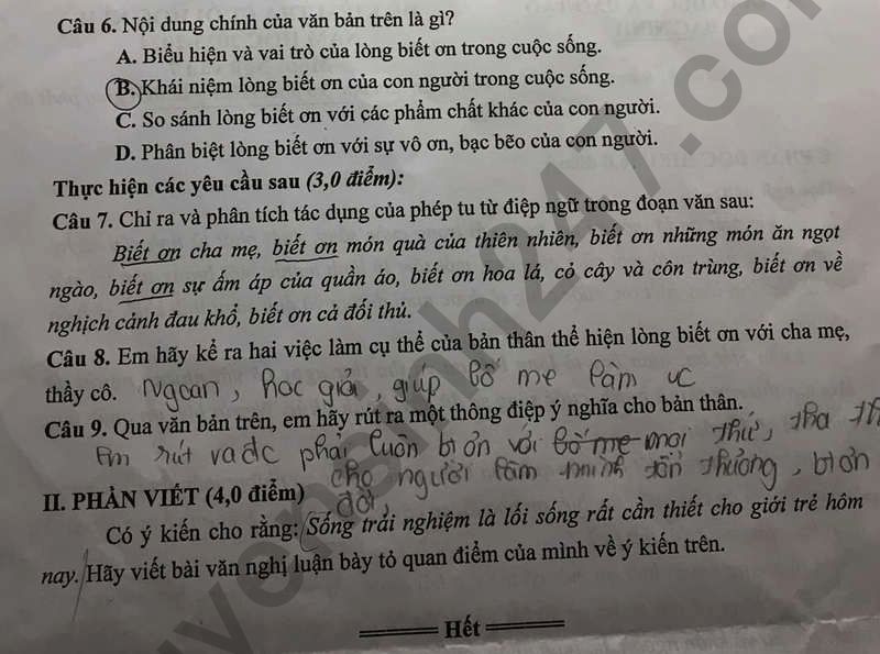 De hoc ki 2 mon Van lop 7 - So GD Bac Ninh 2024