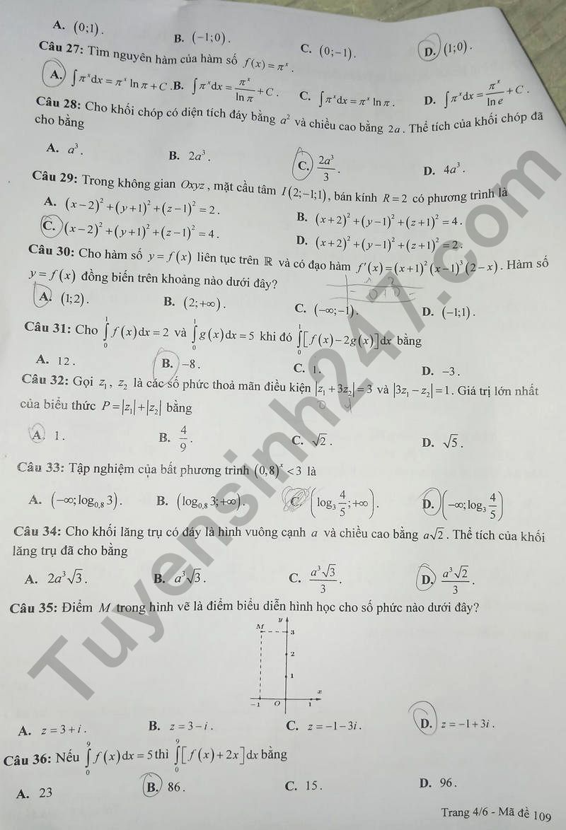 De thi thu mon Toan tot nghiep THPT 2024 - Lien truong THPT Yen Bai