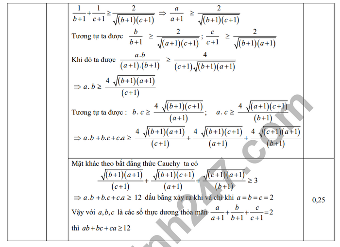 De thi thu vao lop 10 mon Toan 2024 - Huyen Vu Ban (Co dap an)