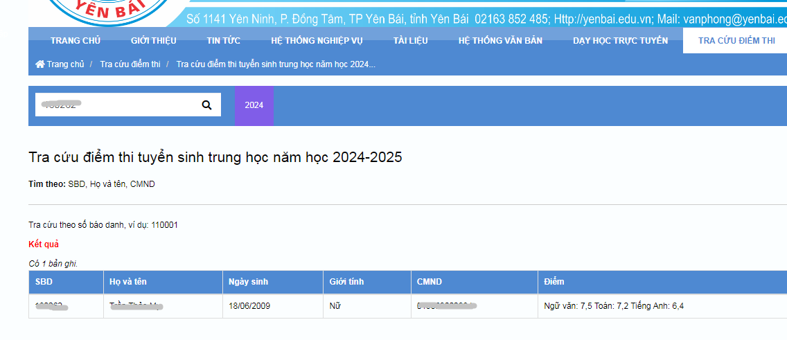 Đã có điểm thi vào lớp 10 Yên Bái năm 2024