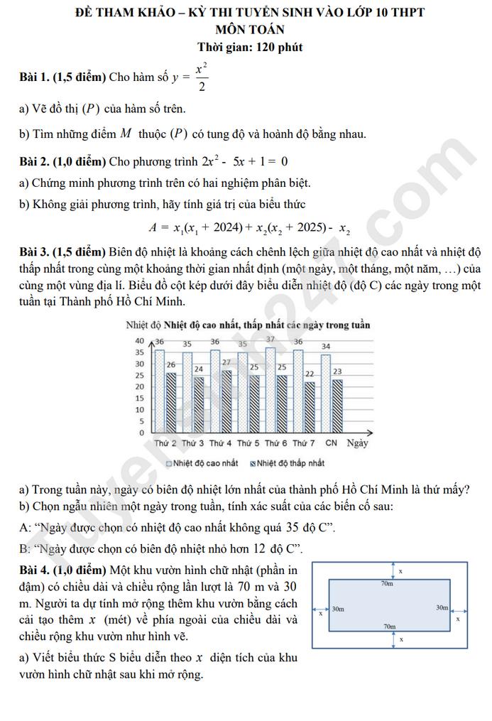 De minh hoa vao lop 10 TPHCM mon Toan 2025 (Co dap an)