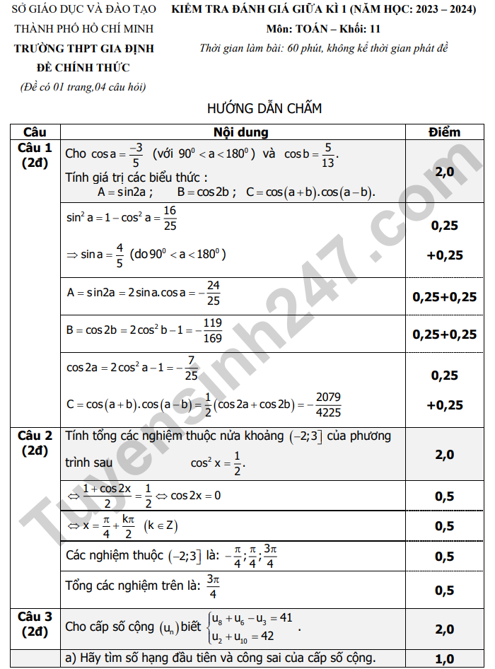 De kiem tra giua ki 1 Toan 11 THPT Gia Dinh 2024 (co dap an)