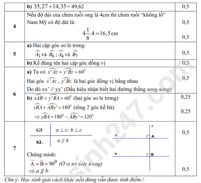 De thi giua ki 1 lop 7 mon Toan 2024 THCS Dong Hung B - Co dap an