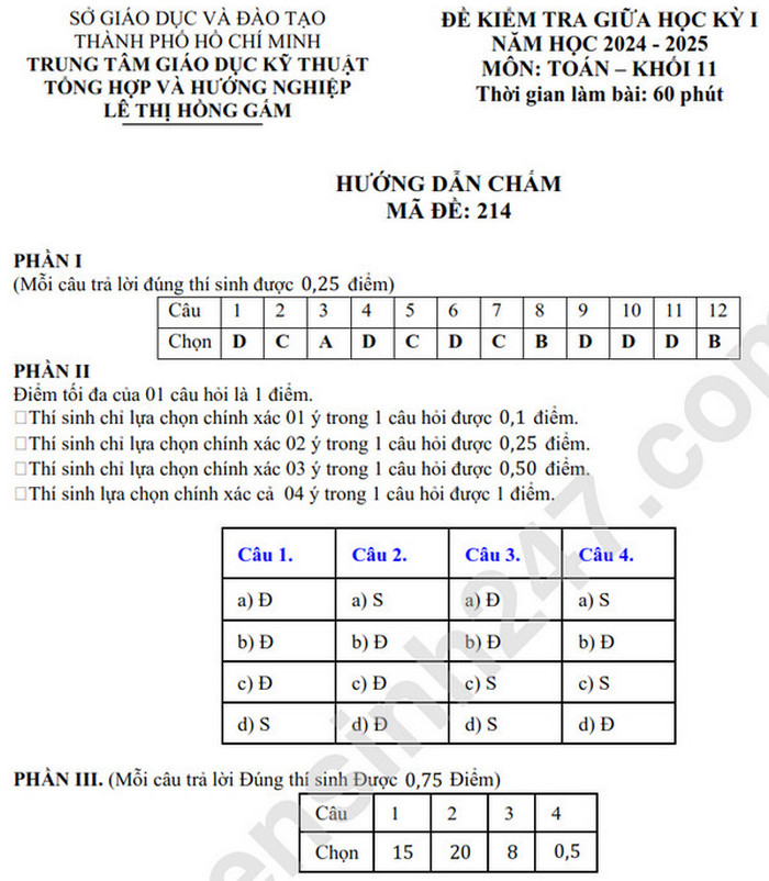 De thi giua HK1 lop 11 mon Toan - THPT Le Thi Hong Gam 2024 (Co dap an)