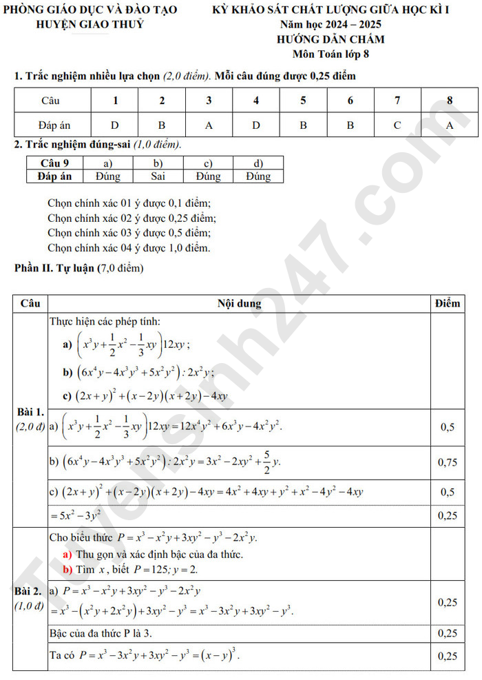 De thi giua ki 1 mon Toan lop 8 - Huyen Giao Thuy 2024 (Co dap an)