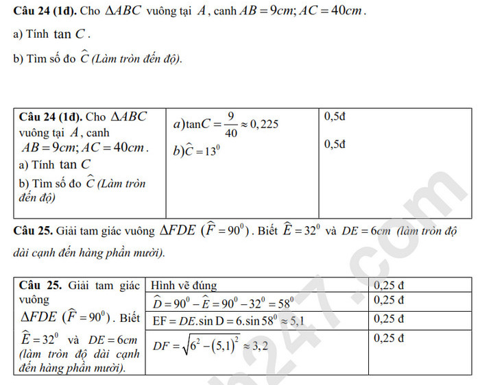 De thi giua ki 1 mon Toan lop 9 - THCS & THPT Vam Dinh 2024 (Co dap an)