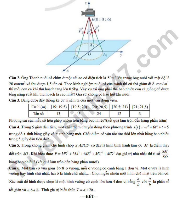 De thi thu tot nghiep THPT 2025 mon Toan - THPT Thuan Thanh so 1, so 2 (lan 1)