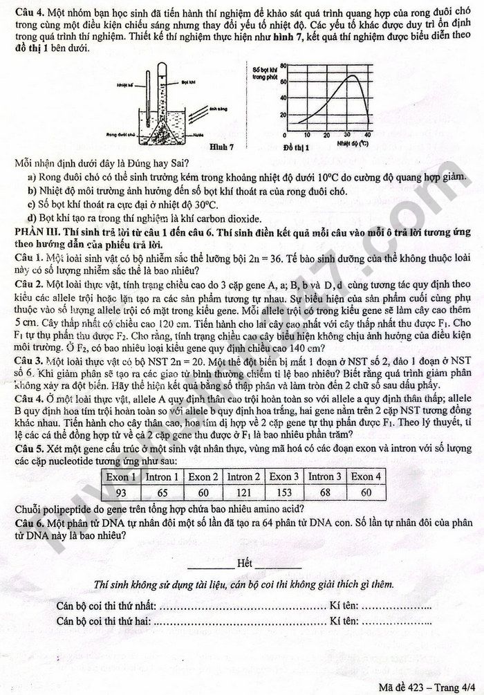 De thi thu tot nghiep THPT mon Sinh 2025 - So GD Yen Bai