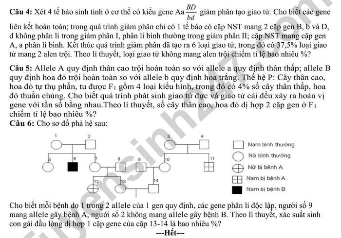 De thi thu tot nghiep THPT 2025 mon Sinh - THPT Ha Trung (co dap an)