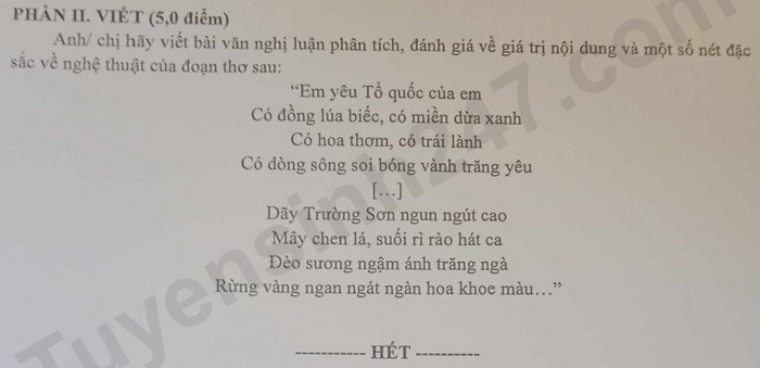 De thi hoc ki 1 mon Van lop 10 nam 2024 - THPT Nguyen Cong Tru