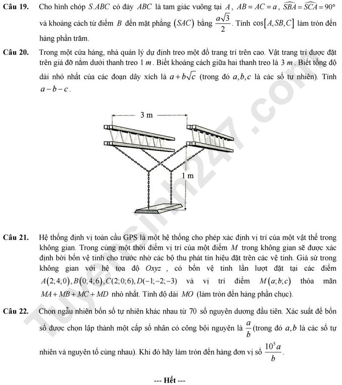 De thi thu tot nghiep THPT 2025 mon Toan - THPT Trieu Son 1 lan 1