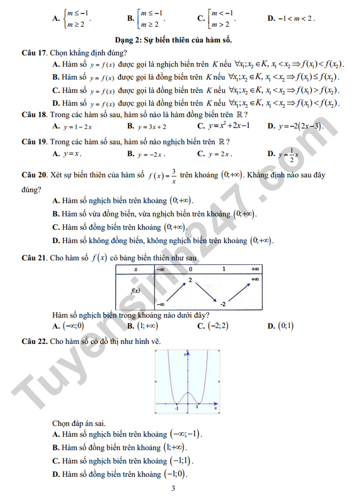 De cuong on tap giua ki 2 nam 2025 mon Toan lop 10 - THPT Yen Hoa