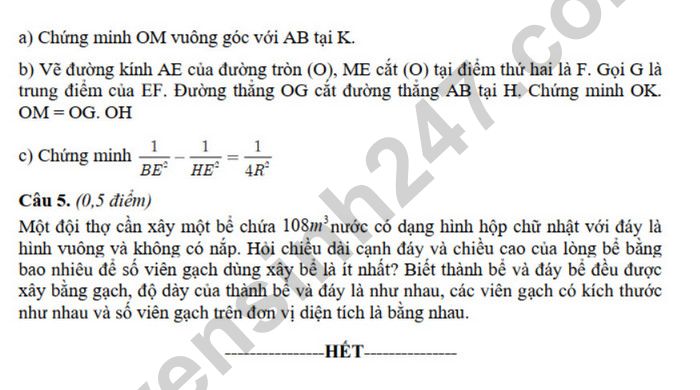 De thi thu vao lop 10 nam 2025 mon Toan - TH&THCS Ho Tung Mau (co dap an)