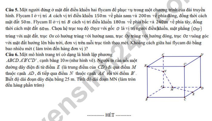 De thi thu tot nghiep THPT 2025 lan 1 mon Toan - THPT Truc Ninh (co dap an)