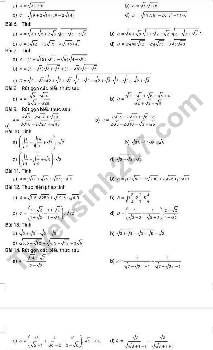 De cuong on tap giua ki 2 nam 2025 lop 9 mon Toan - THCS Trong Diem