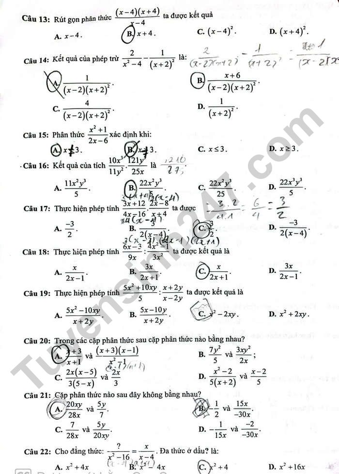 De cuong on tap giua ki 2 nam 2025 mon Toan lop 8 - THCS Le Thi Hong Gam