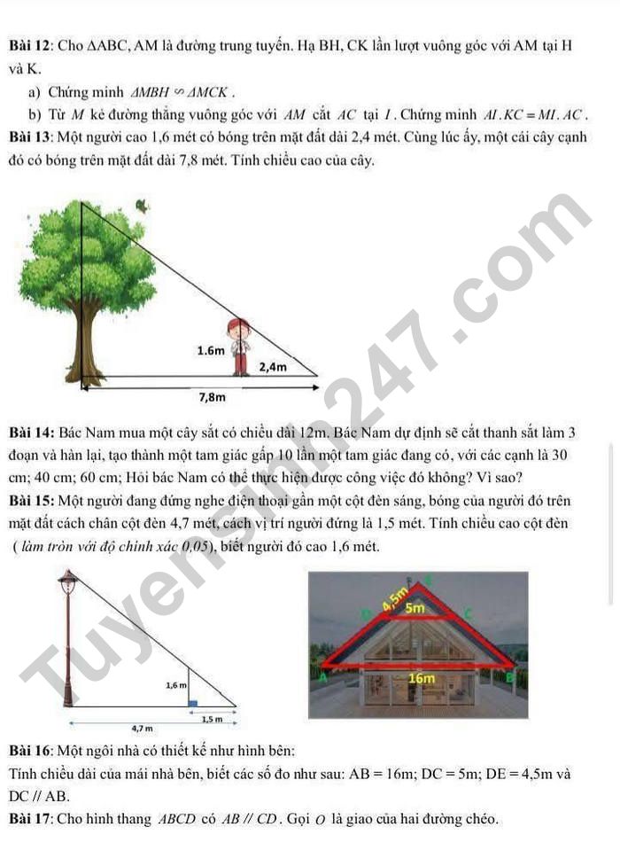 De cuong on thi giua HK2 mon Toan 8 - THCS Thanh Cong nam 2025