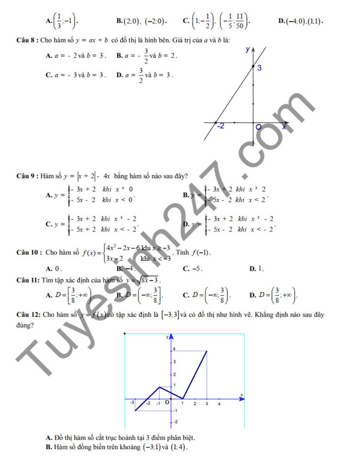 De cuong on tap giua ki 2 mon Toan 10 2025 - THPT Chuyen Le Quy Don