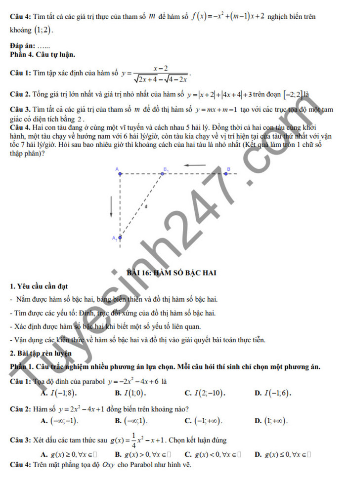 De cuong on tap giua ki 2 mon Toan 10 2025 - THPT Chuyen Le Quy Don