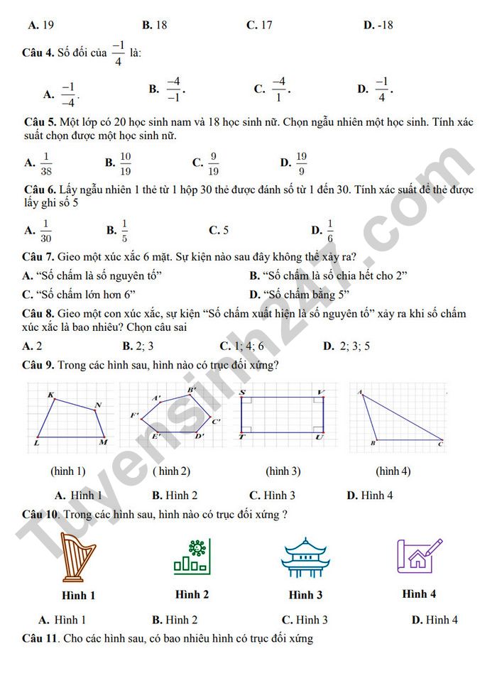 De cuong on tap giua ki 2 mon Toan lop 6 - THCS Long Toan 2025