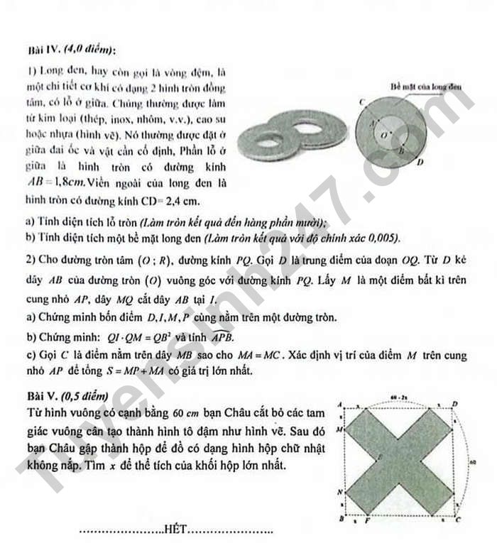 De thi thu vao lop 10 nam 2025 mon Toan lan 4 - Phong GD Chuong My