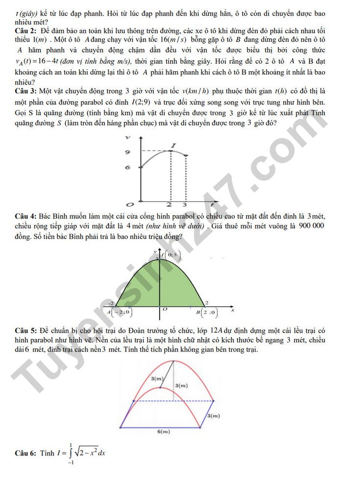 Huong dan on tap giua HK2 mon Toan 12 - THPT Son Dong 3 nam 2025