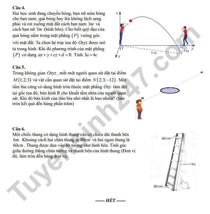 De thi thu tot nghiep THPT mon Toan lan 1 2025 - THPT Do Luong 1 (co dap an)