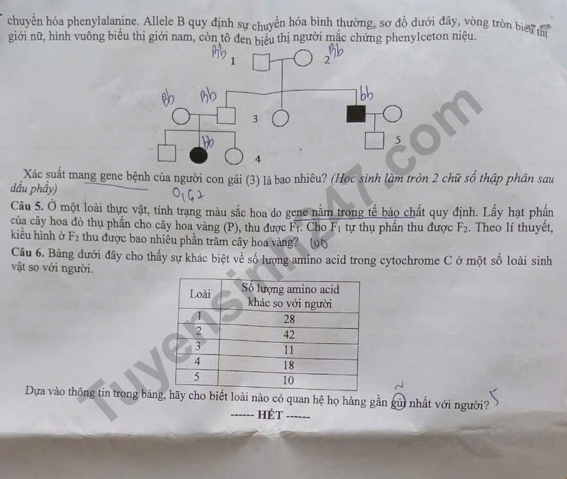 De thi thu tot nghiep THPT mon Sinh 2025 - So GD Bac Lieu (Lan 2)