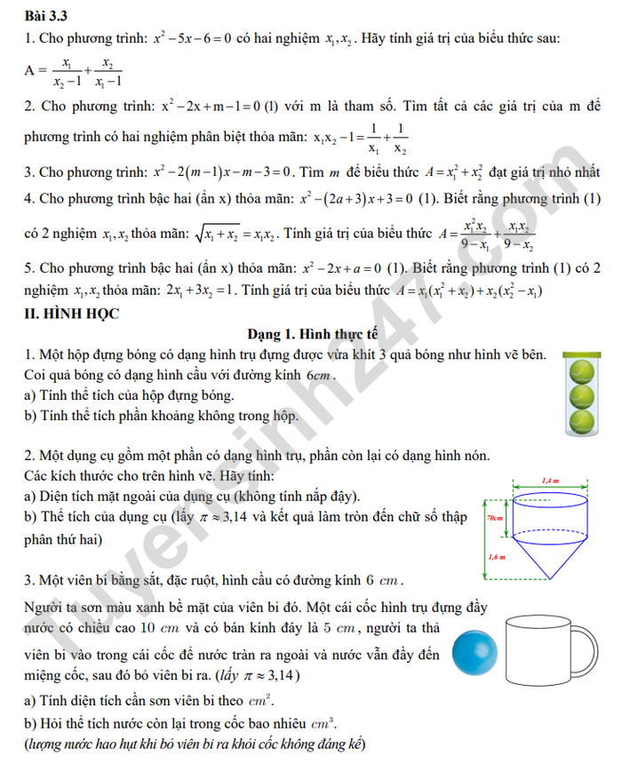 Huong dan on tap ki 2 mon Toan 9 THCS Van Yen 2025