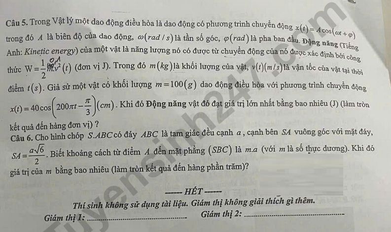 De thi thu mon Toan tot nghiep THPT 2025 - So GD Hai Phong