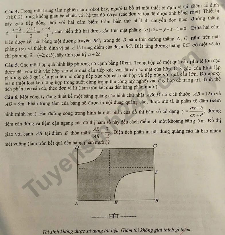 De thi thu tot nghiep THPT mon Toan 2025 - So GD Quang Ninh