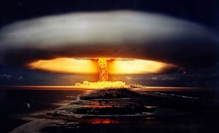 A large mushroom cloud with fire and smoke
AI-generated content may be incorrect.